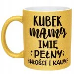 Złoty kubek brokatowy Personalizowany Dzień Matki Dla Mamy Prezent