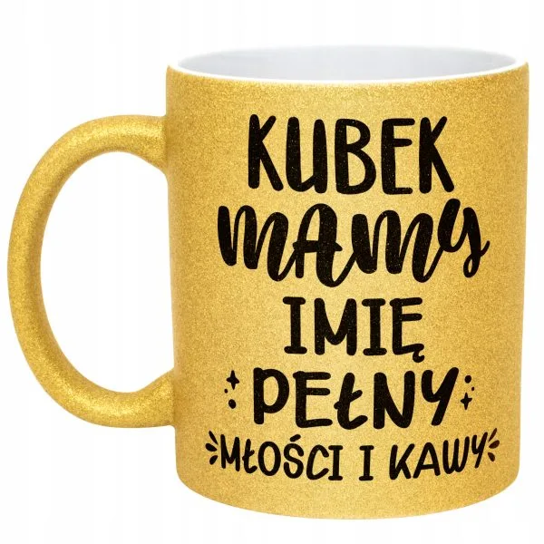 Złoty kubek brokatowy Personalizowany Dzień Matki Dla Mamy Prezent