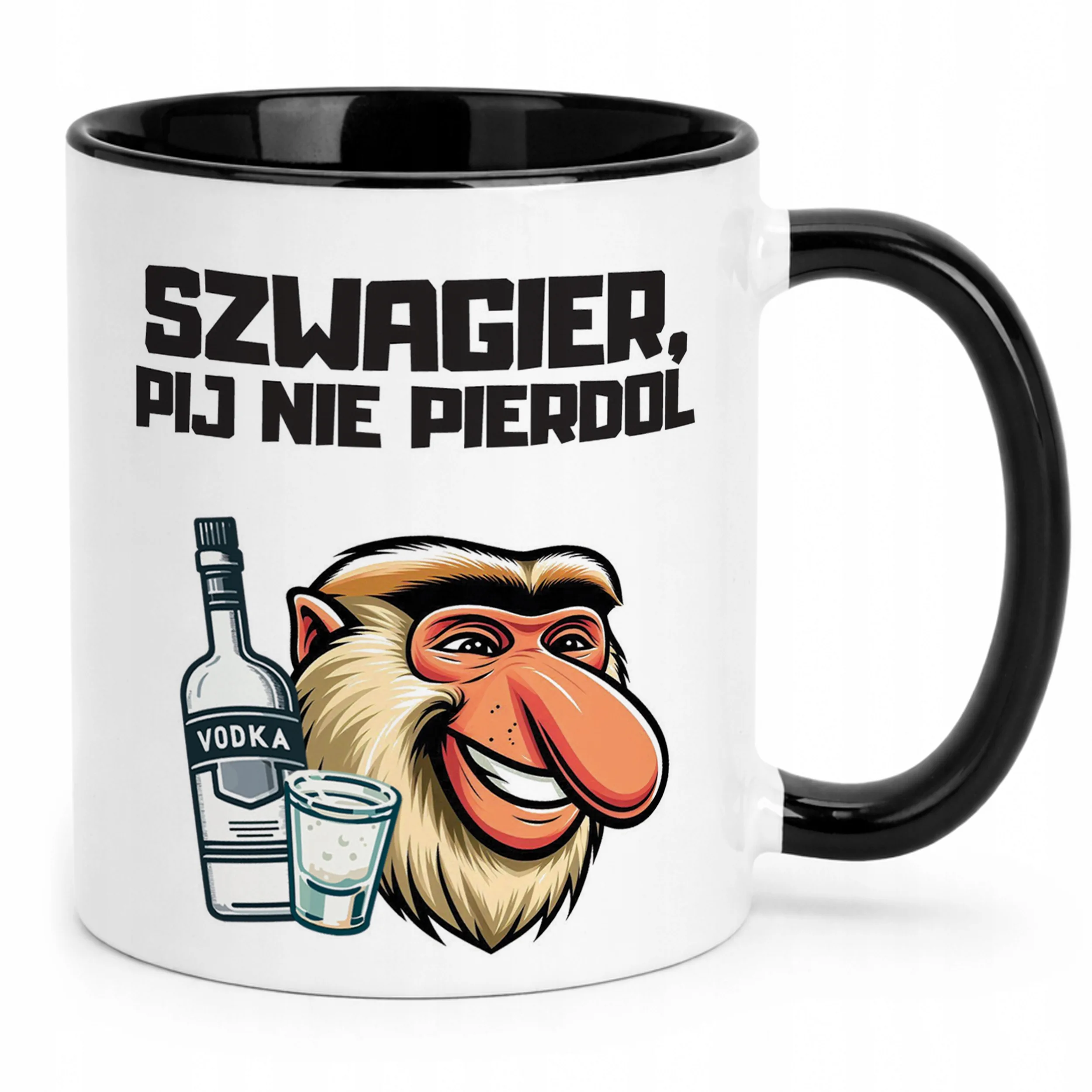 Kubek Czarny Janusz Nosacz Szwagier Pij Zabawny Prezent