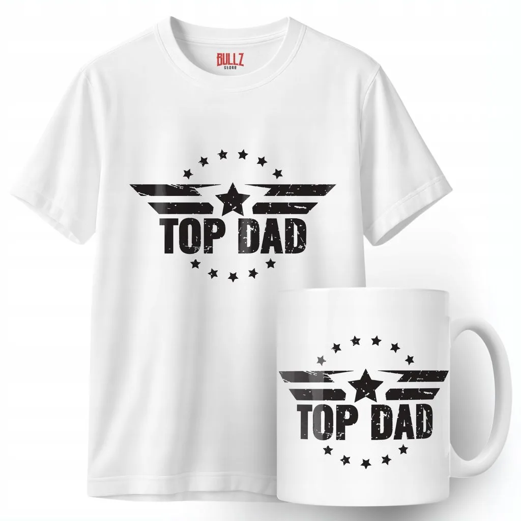 Zestaw Kubek + Koszulka Dzień Ojca Dla Taty Top Dad Prezent