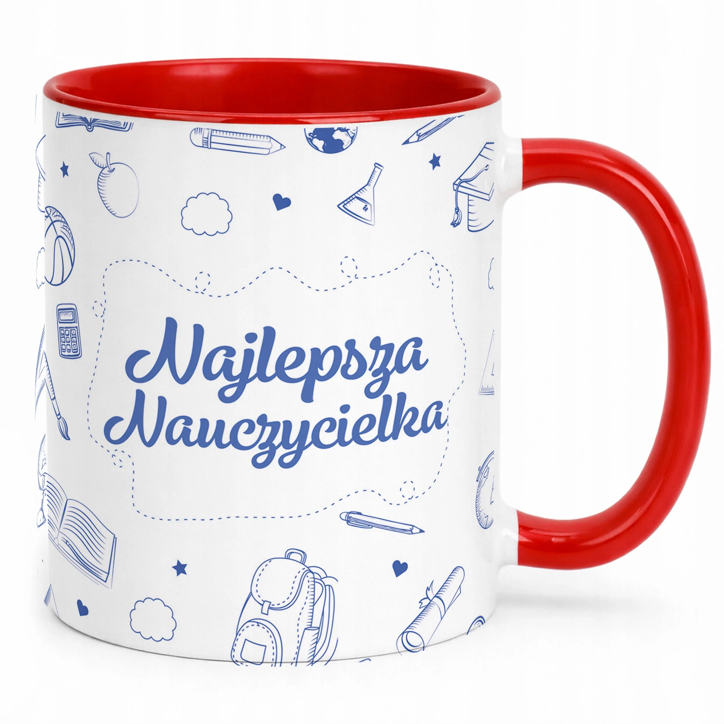 Kubek Czerwony Najlepsza Nauczycielka Dzień Nauczyciela Prezent