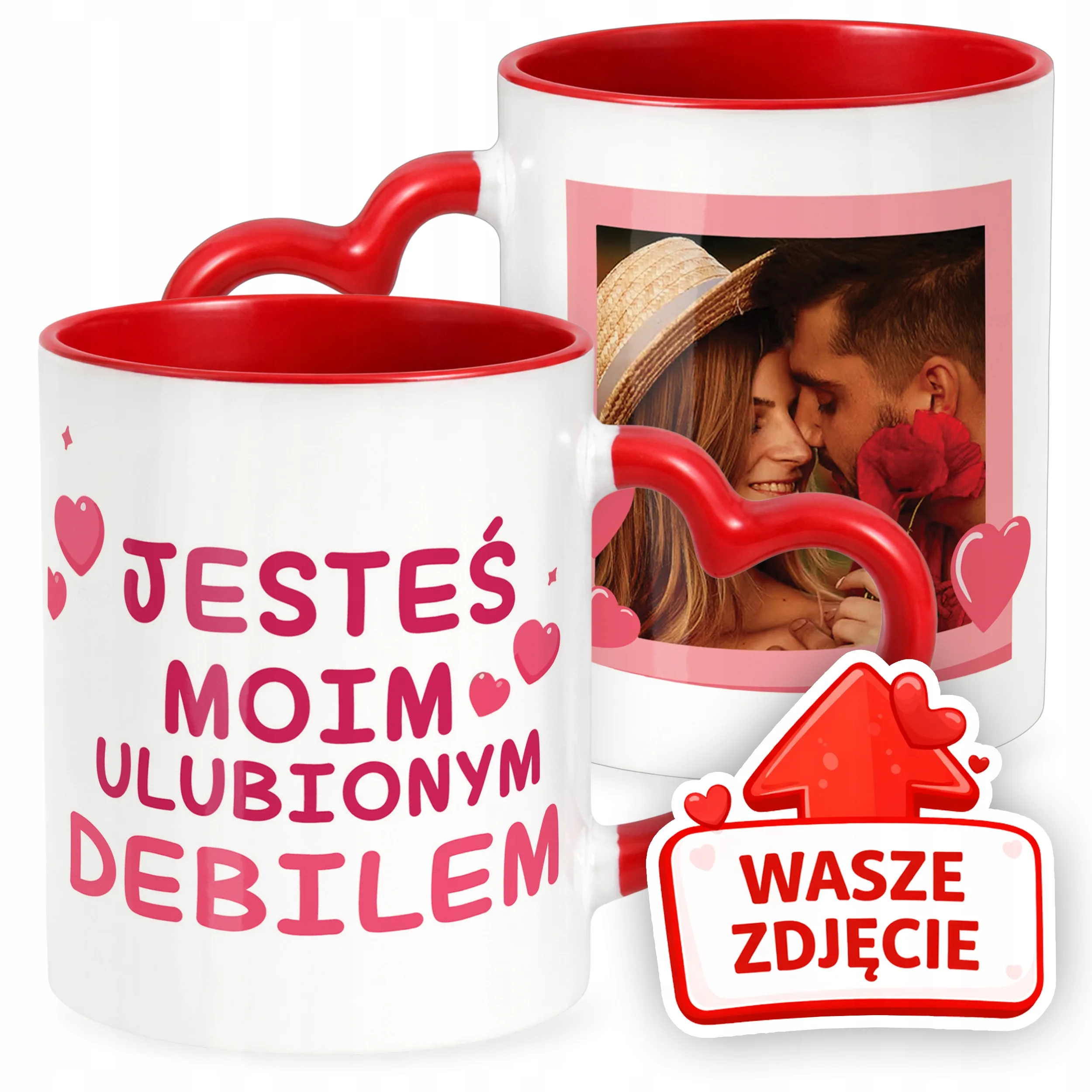 Kubek Walentynkowy Z Własnym Zdjęciem Serce Walentynki Prezent Upominek