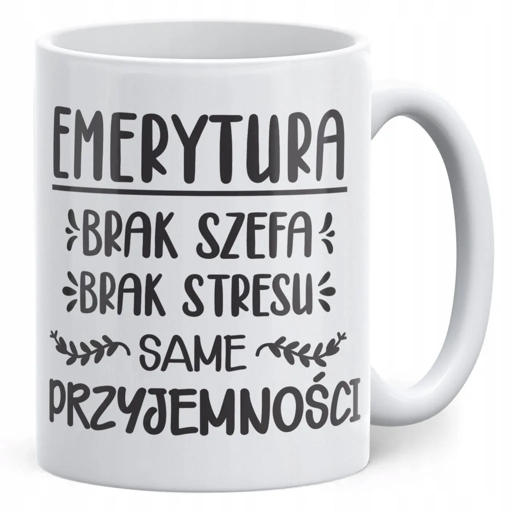 Kubek ceramiczny z okazji Emerytury Dla Emeryta Emerytki Prezent Upominek