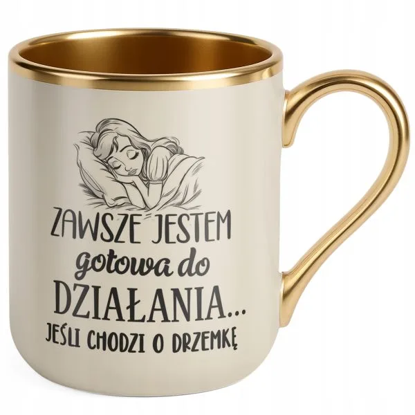 Kubek Premium Złoty Ecru Dzień Kobiet Zabawny Prezent Upominek Dla Kobiety