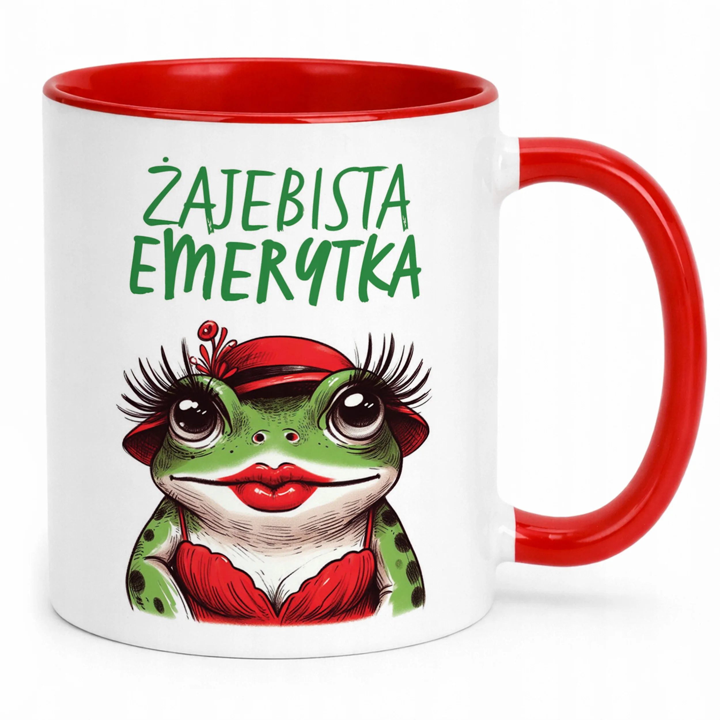 Kubek Czerwony Z okazji Emerytury Dla Emerytki Prezent Upominek