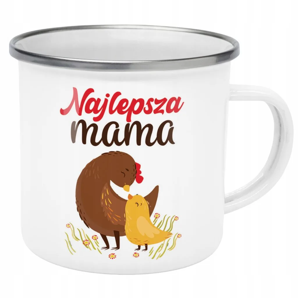 Emaliowany Kubek Garnuszek Dzień Matki Dla Mamy Prezent Najlepsza Mama