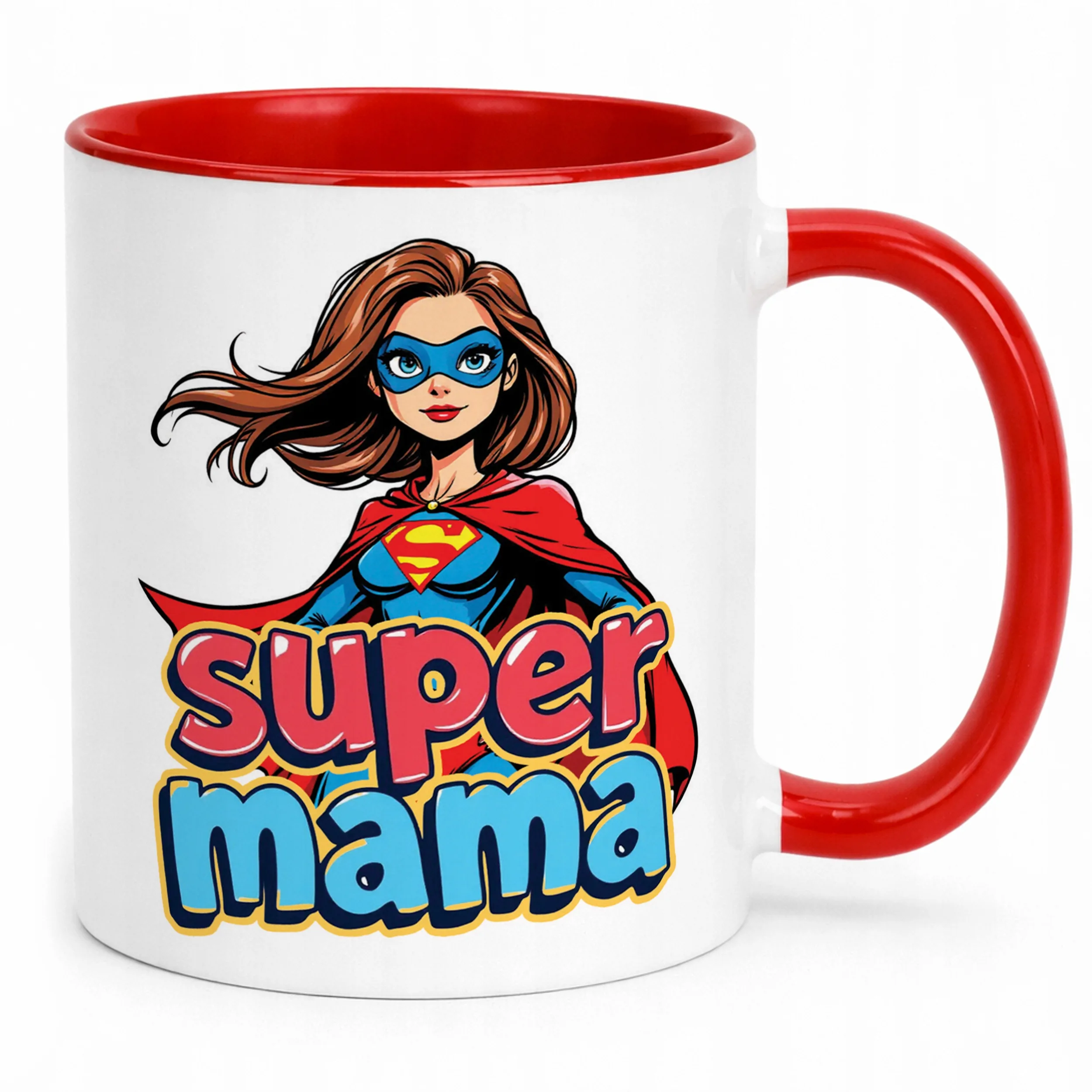 Kubek Czerwony Dzień Matki Dla Mamy Prezent Upominek Super Mama