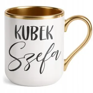 Kubki premium białe ze złotym rantem