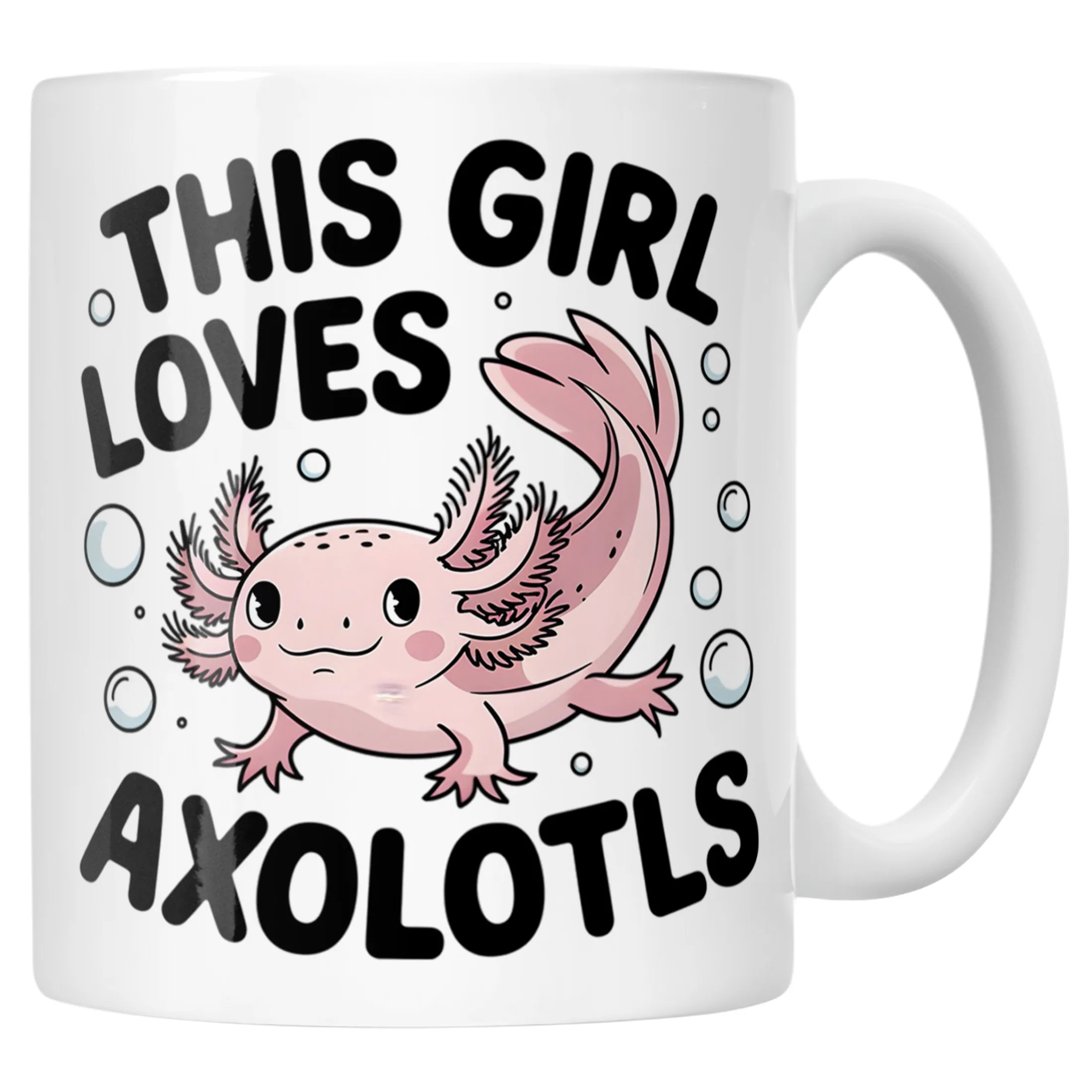 Kubek prezent dla przedszkolaka Aksolotl Axolotl Różowy Zwierzak Trend HIT