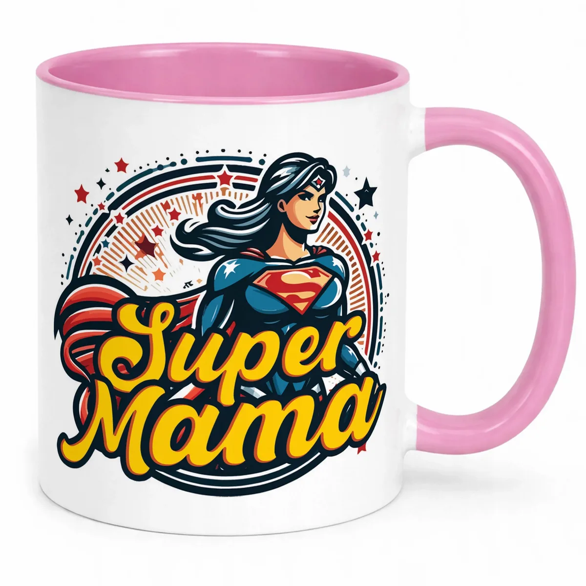 Kubek Różowy Dzień Matki Dla Mamy Prezent Upominek Super Mama