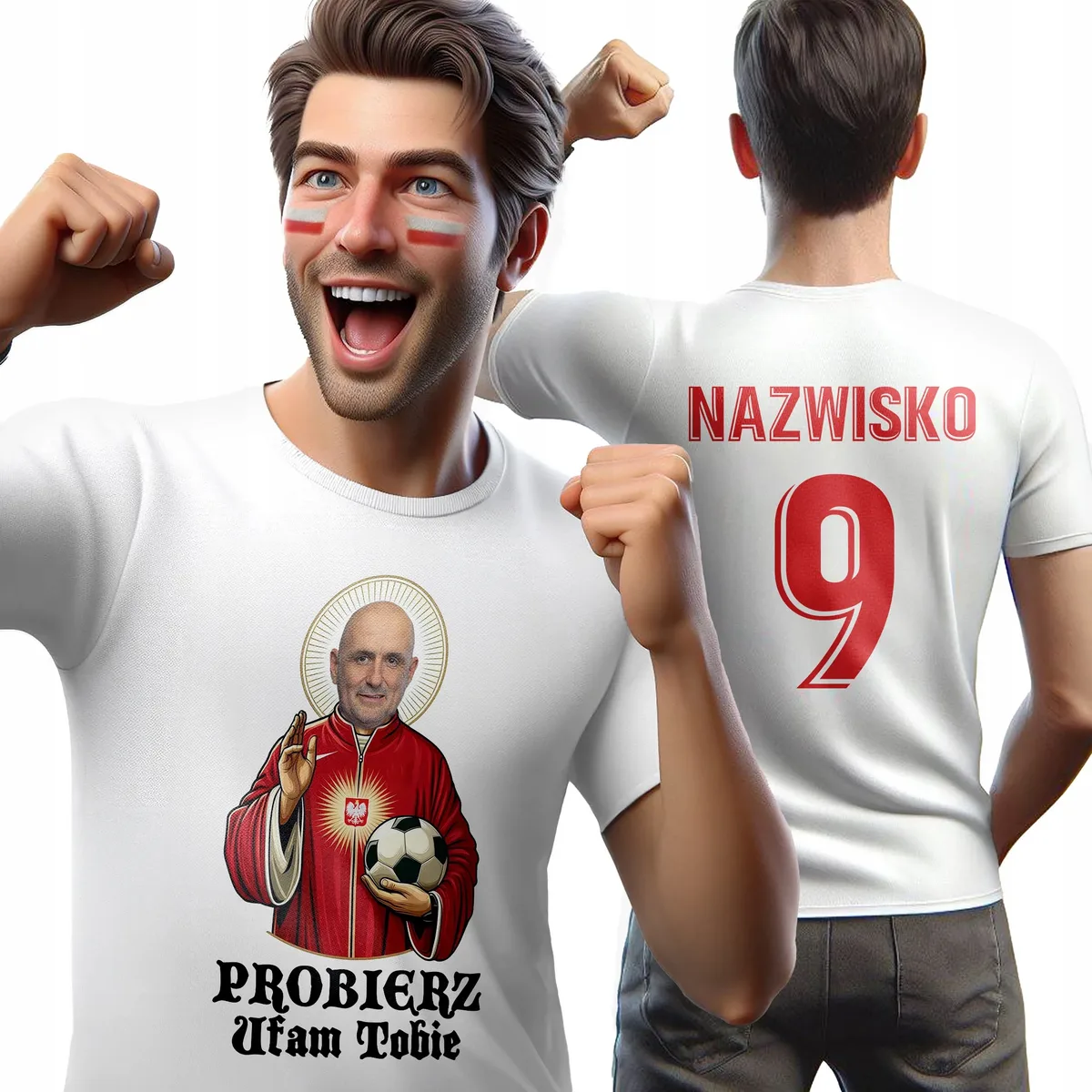 T-shirt personalizowany koszulka męska Probierz Ufam Tobie Euro
