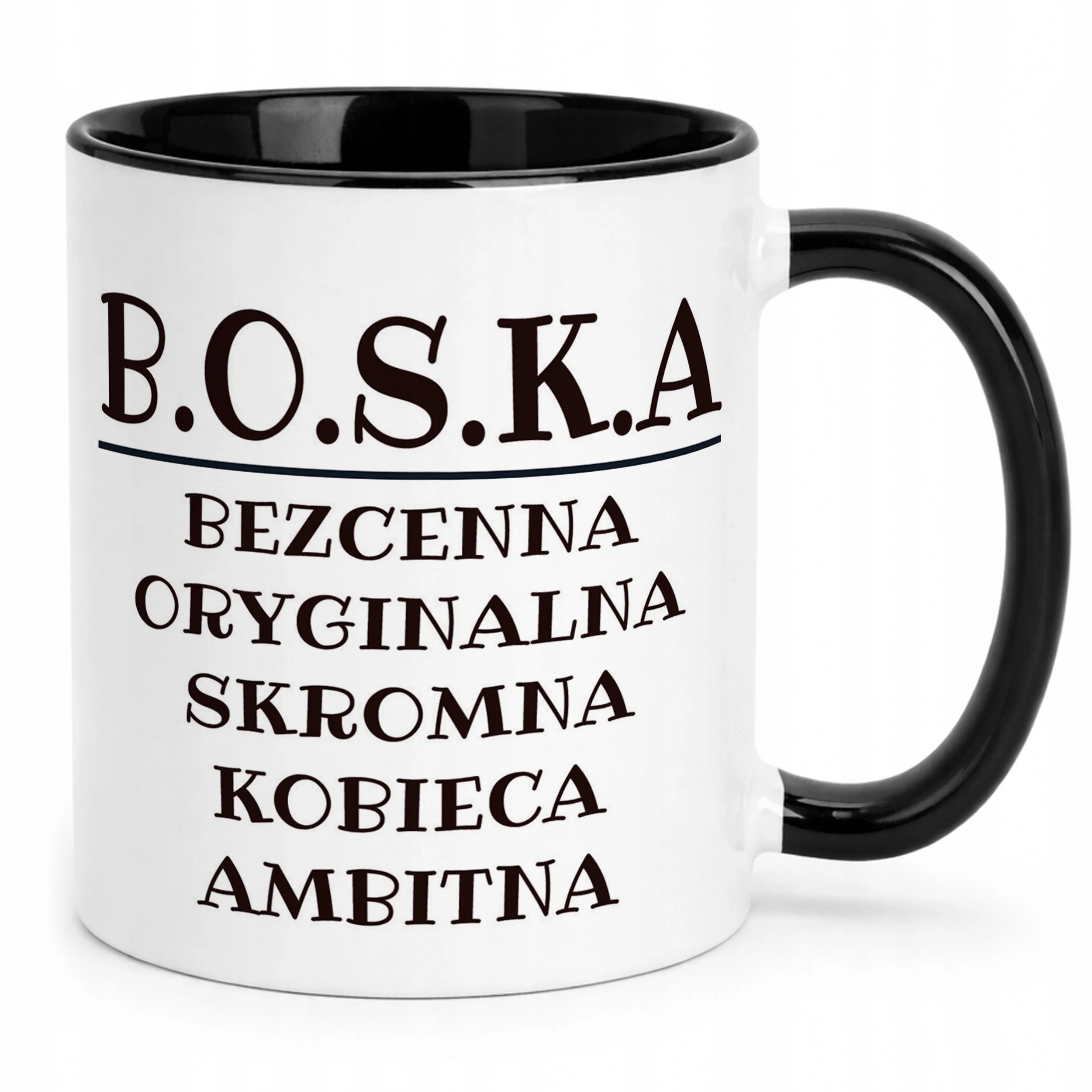 Kubek Czarny B.O.S.K.A Dla Kobiety Śmieszny Zabawny Prezent