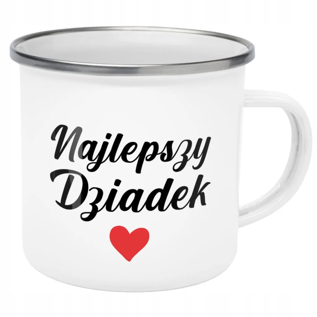 Emaliowany Kubek Garnuszek 300 ml Dzień Dziadka Prezent Najlepszy Dziadek