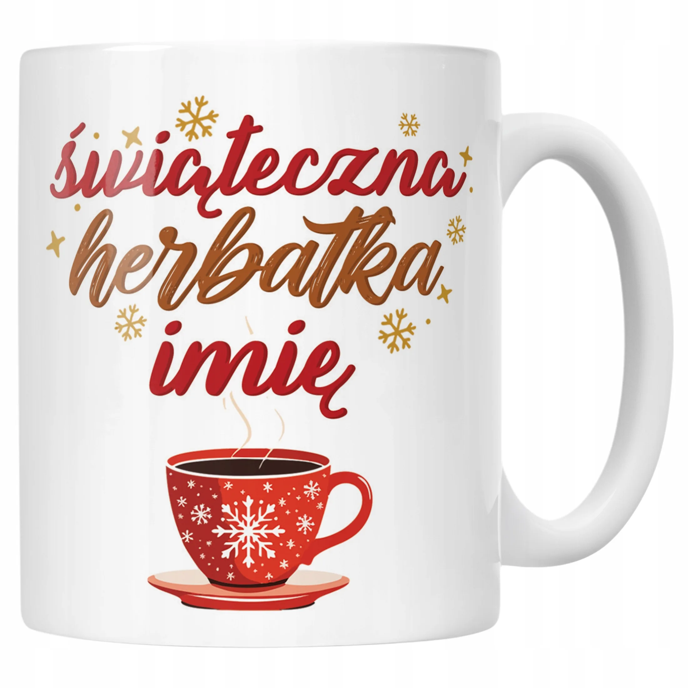 Kubek Ceramiczny Personalizowany Świąteczna Herbatka Prezent