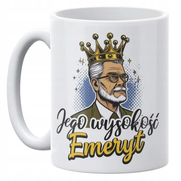 Kubek ceramiczny 330 ml Dla Emeryta Z Okazji Emerytury Prezent Zabawny