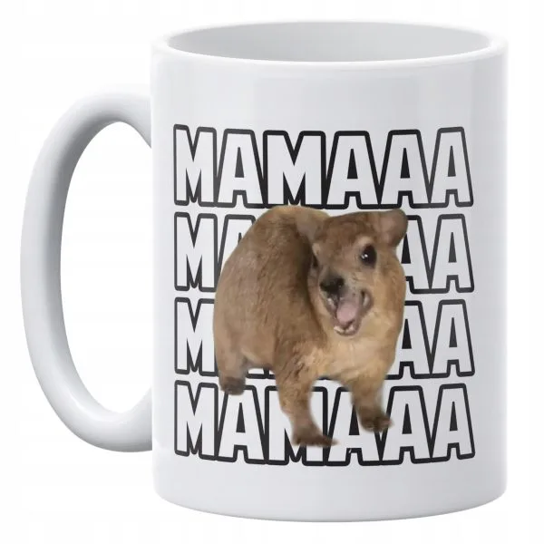 Kubek ceramiczny 330 ml MAMA MAMA MAMAA Tiktok Viral Zwierzę Memy