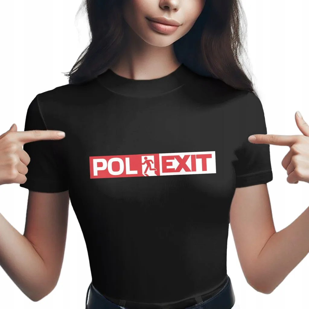 Koszulka damska czarna POLEXIT