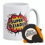 Zestaw Kubek + Miarka zwijana 5m Dzień Dziadka Super Dziadek