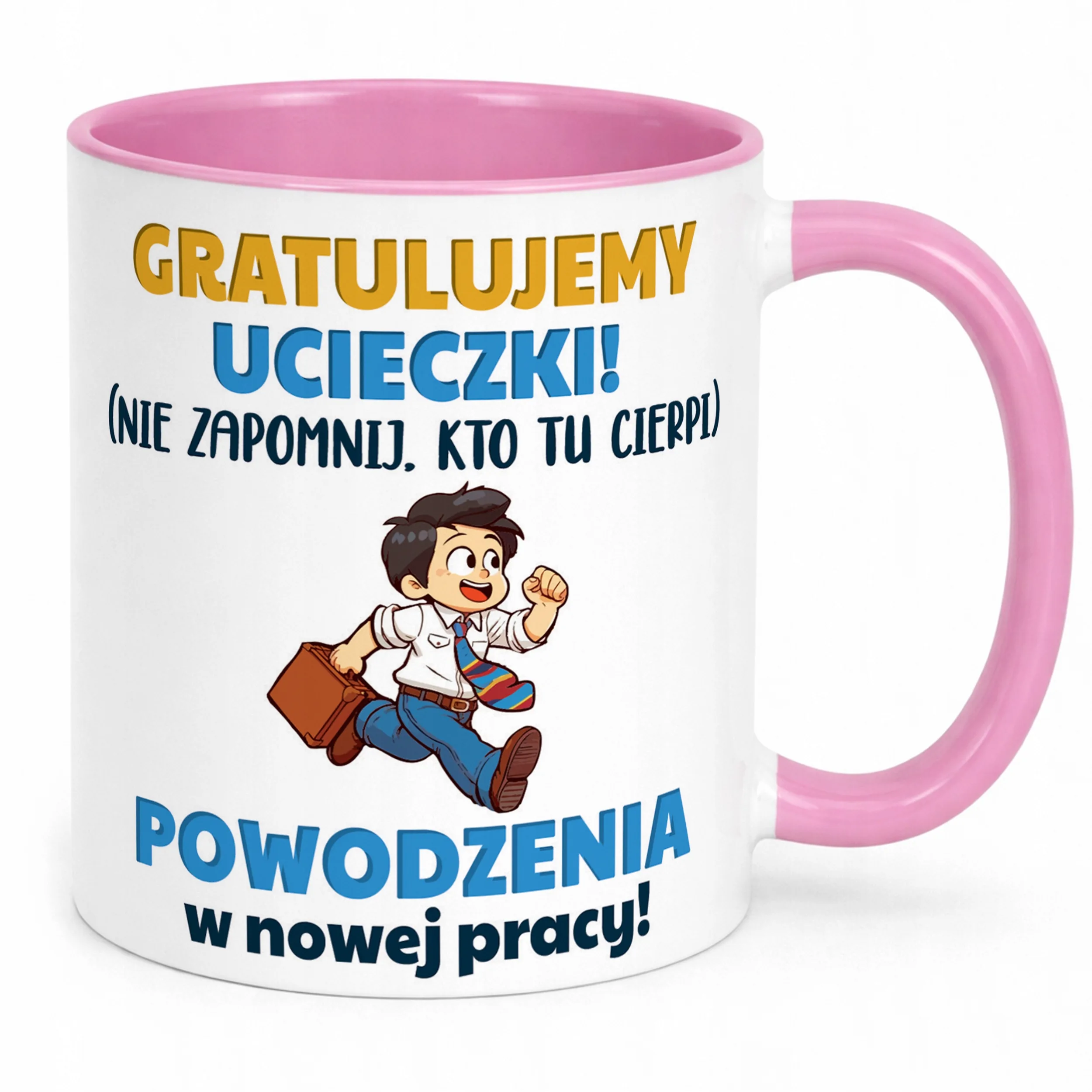 Kubek Różowy Pożeganie Odejście z Pracy Dla Kolegi Prezent