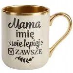 Kubek Premium Złoty Ecru Personalizowany Dzień Matki Dla Mamy
