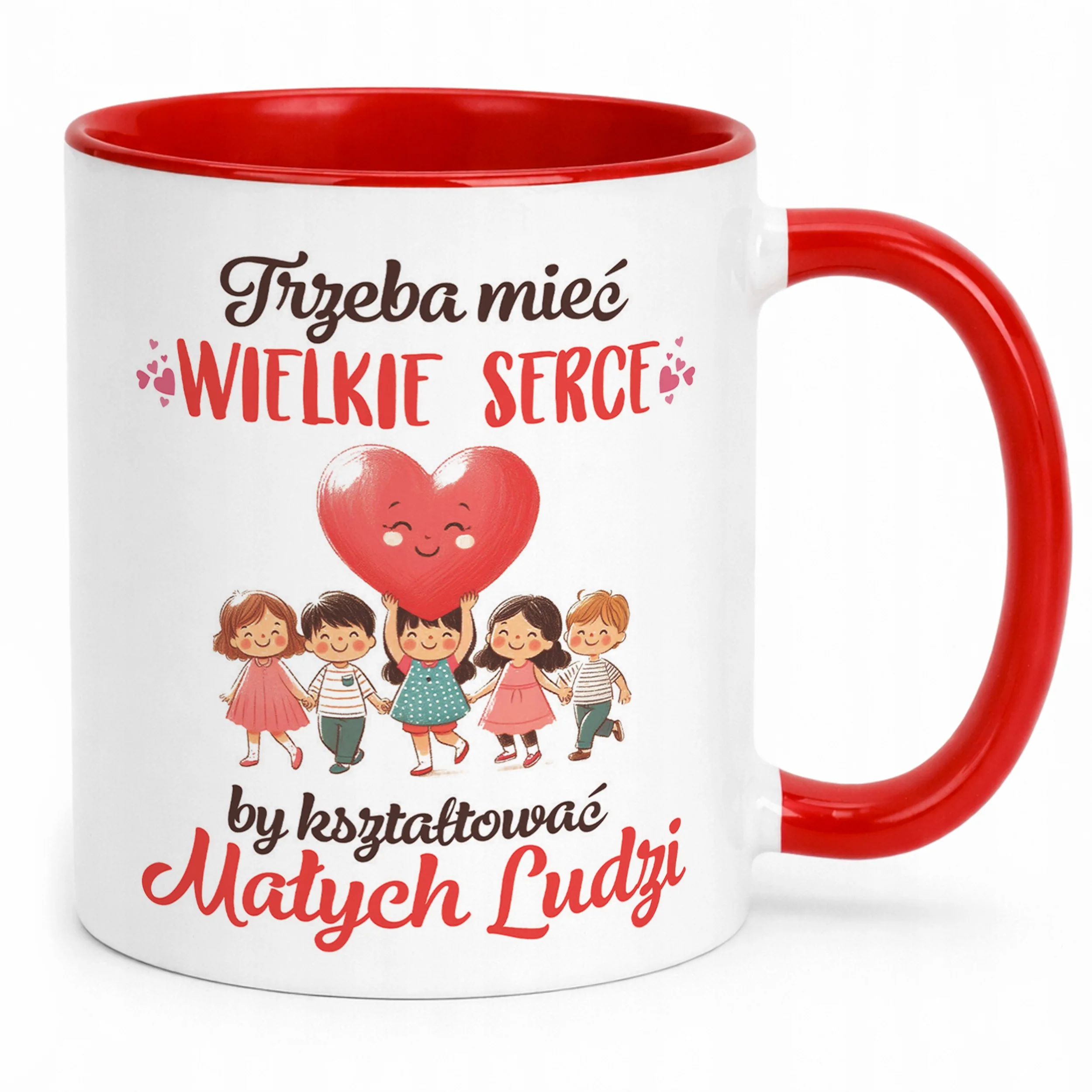 Kubek Czerwony Dla Przedszkolanki Nauczycielki Dzień Nauczyciela Prezent