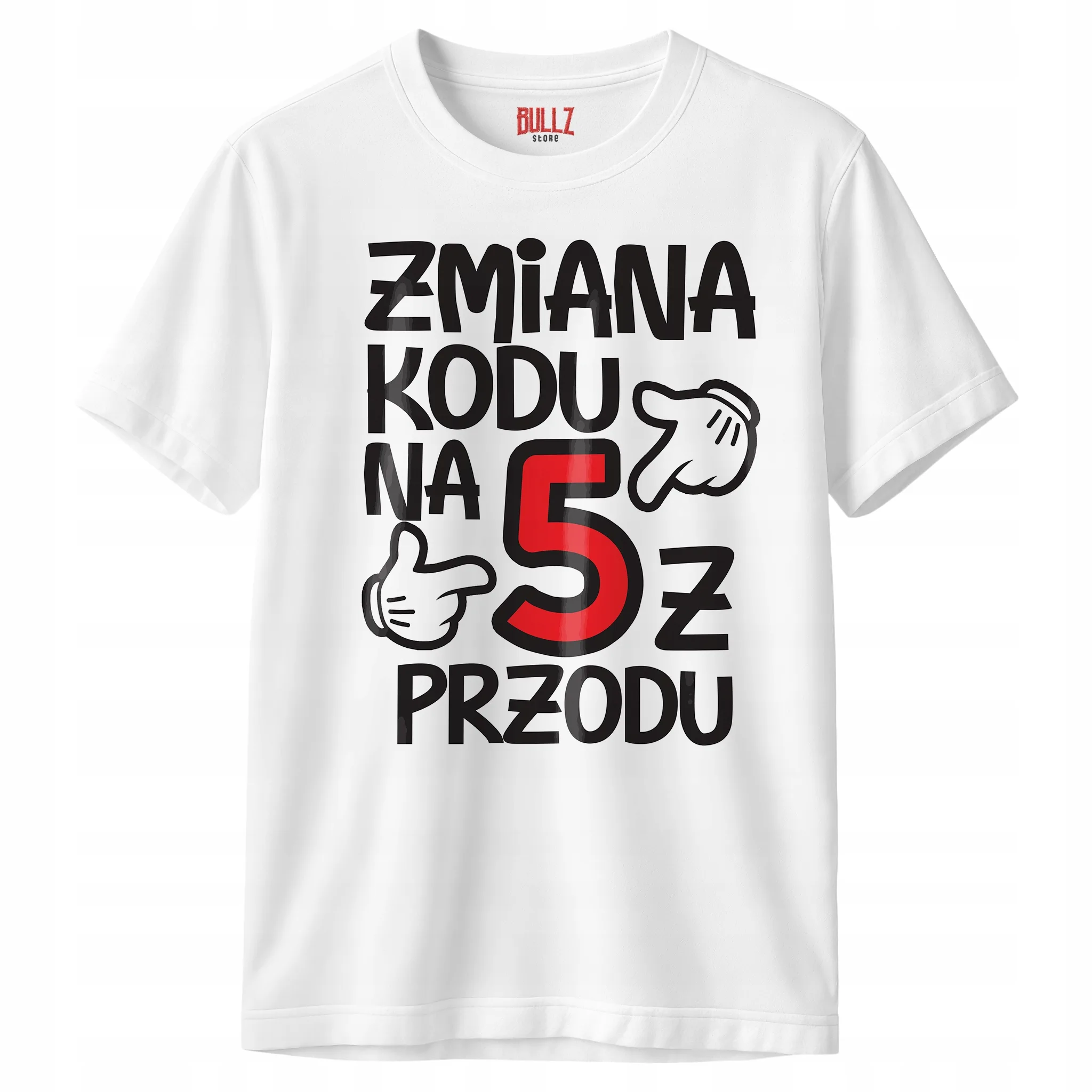 Koszulka biała męska Zmiana Kodu 50 Urodziny Prezent