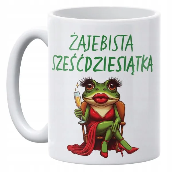 Kubek ceramiczny 330 ml Żajebista 60 Prezent Dla Kobiety Na 60 Urodziny