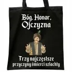 Torba bawełniana czarna na zakupy 1670 Bóg Honor Ojczyzna