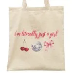 Torba bawełniana na zakupy I’M LITERALLY JUST A GIRL Dla Dziewczyny Viral