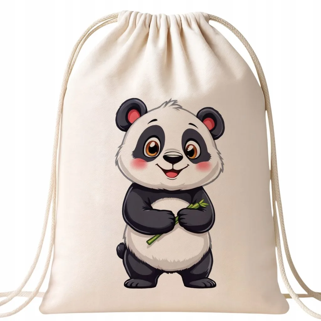 Plecak bawełniany Panda Zwierzak Dla Dzieci Słodki