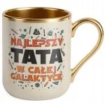 Kubek Premium Złoty Ecru Dzień Ojca Najlepszy Tata W Całej Galaktyce