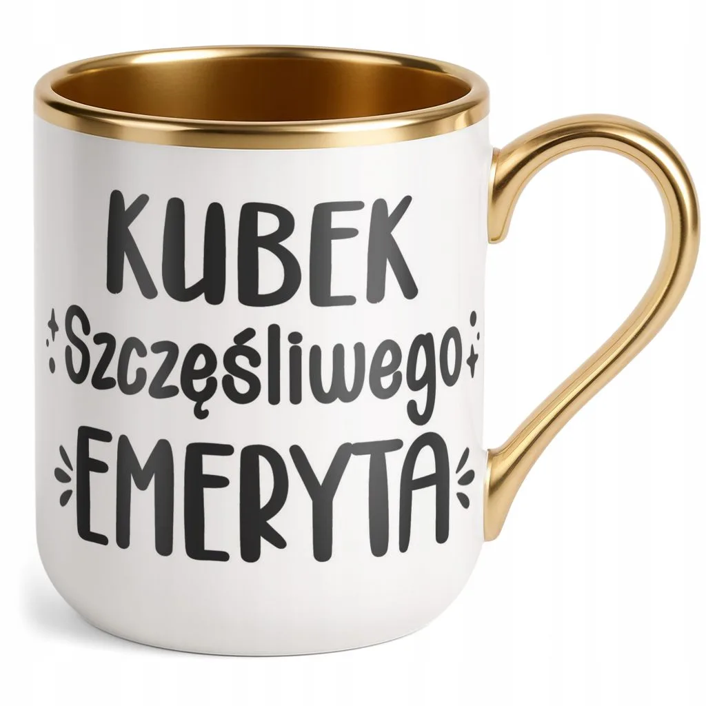 Kubek Premium Złoty Z okazji Emerytury Dla Emeryta Prezent