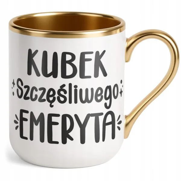Kubek Premium Złoty Z okazji Emerytury Dla Emeryta Prezent