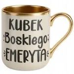 Kubek Premium Złoty Ecru Z okazji Emerytury Dla Emeryta Prezent