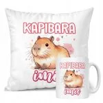 Zestaw personalizowany Kubek + Poduszka Kapibara Capybara Zwierzak Prezent