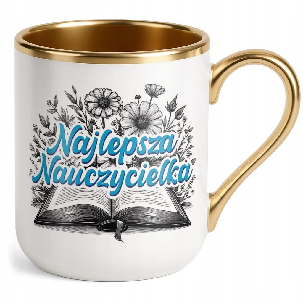 Kubek Premium Złoty Dzień Nauczyciela Dla Nauczycielki Prezent