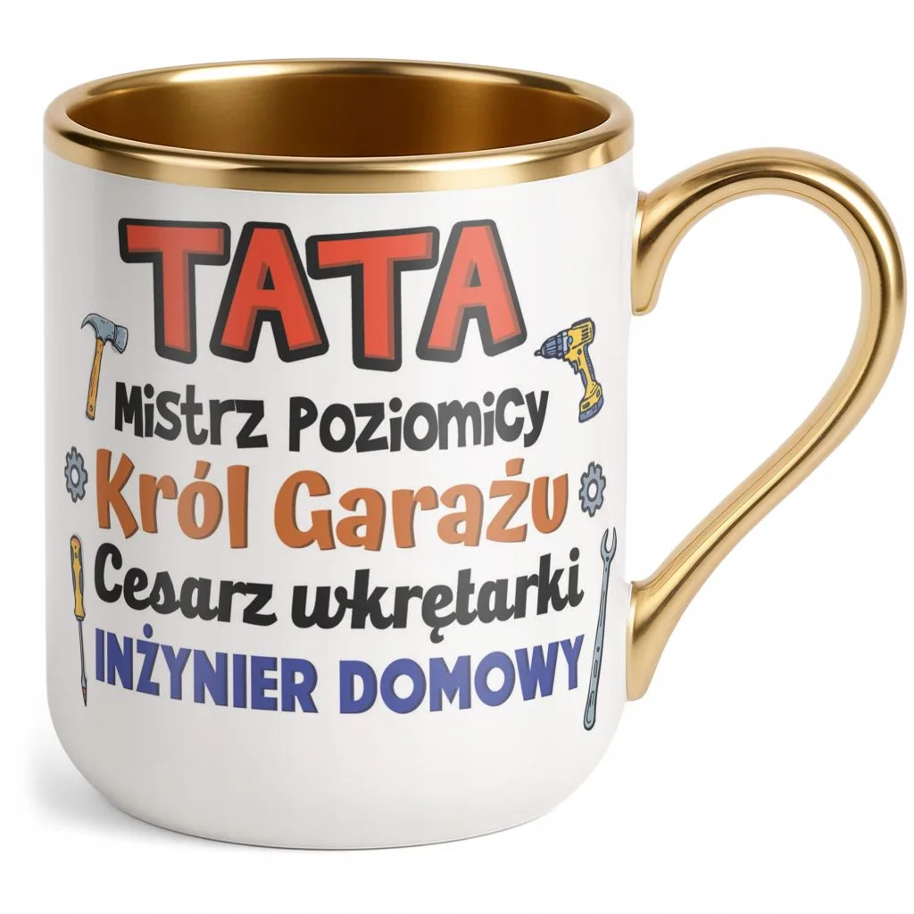 Kubek Premium Złoty Dzień Ojca Dla Taty Majstra Prezent
