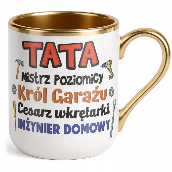 Kubek Premium Złoty Dzień Ojca Dla Taty Majstra Prezent