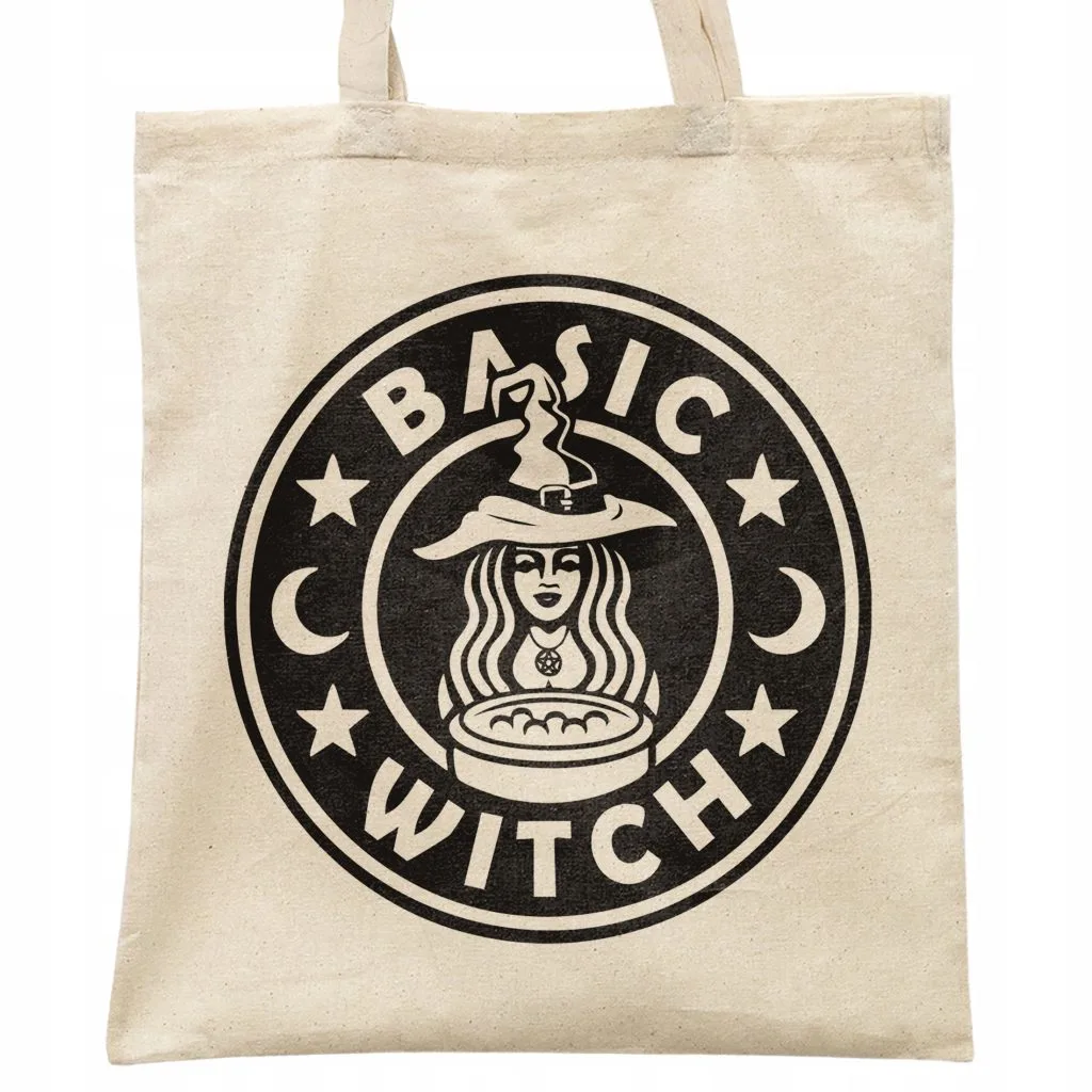 Torba bawełniana na zakupy Halloween Basic Witch Jesień Wiedźma Prezent