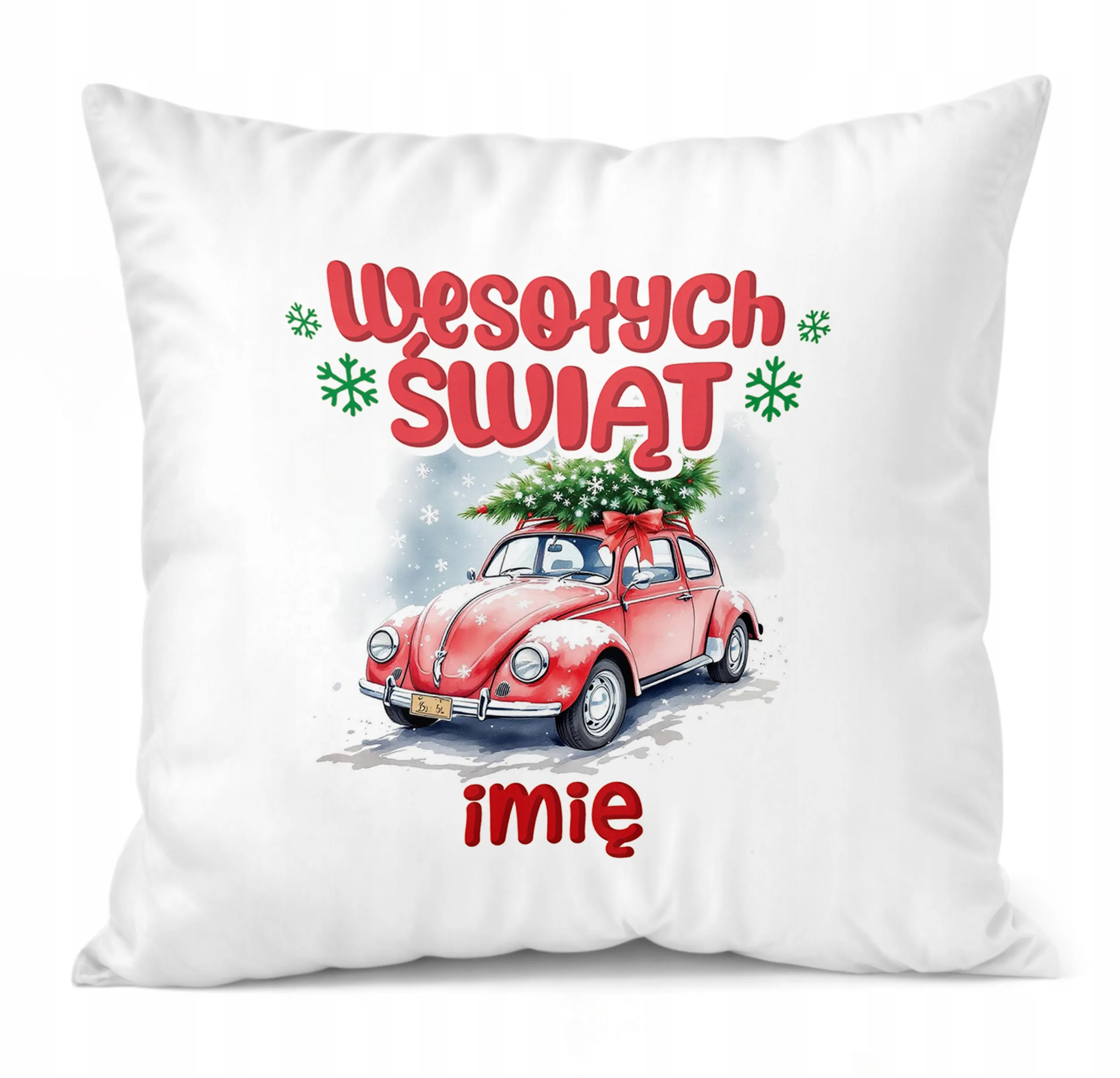 Poduszka 38x38cm Personalizowana Świąteczna Wesołych Świąt Prezent