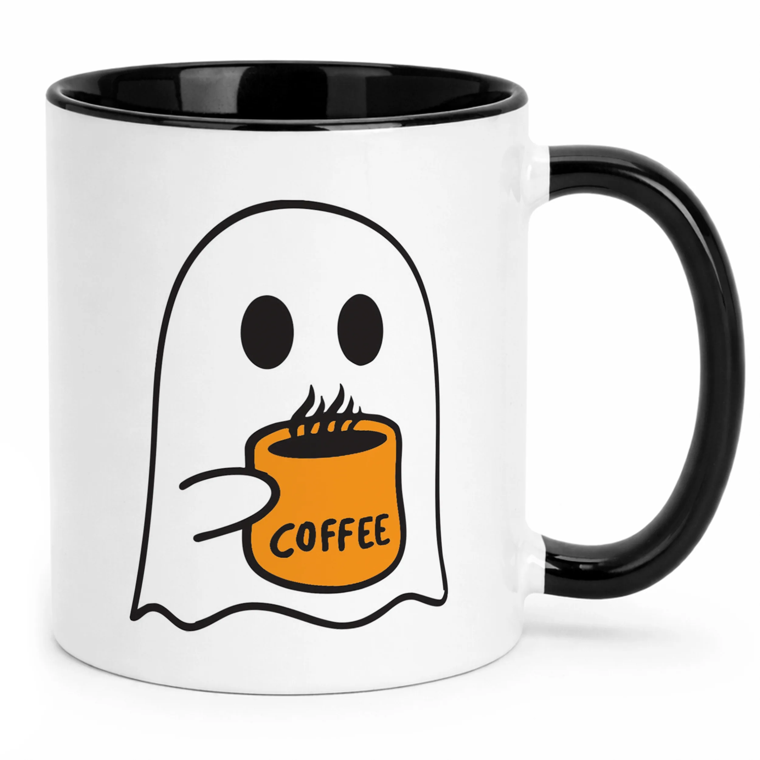 Kubek Czarny Halloween Jesień Dynia Duch Prezent Upominek