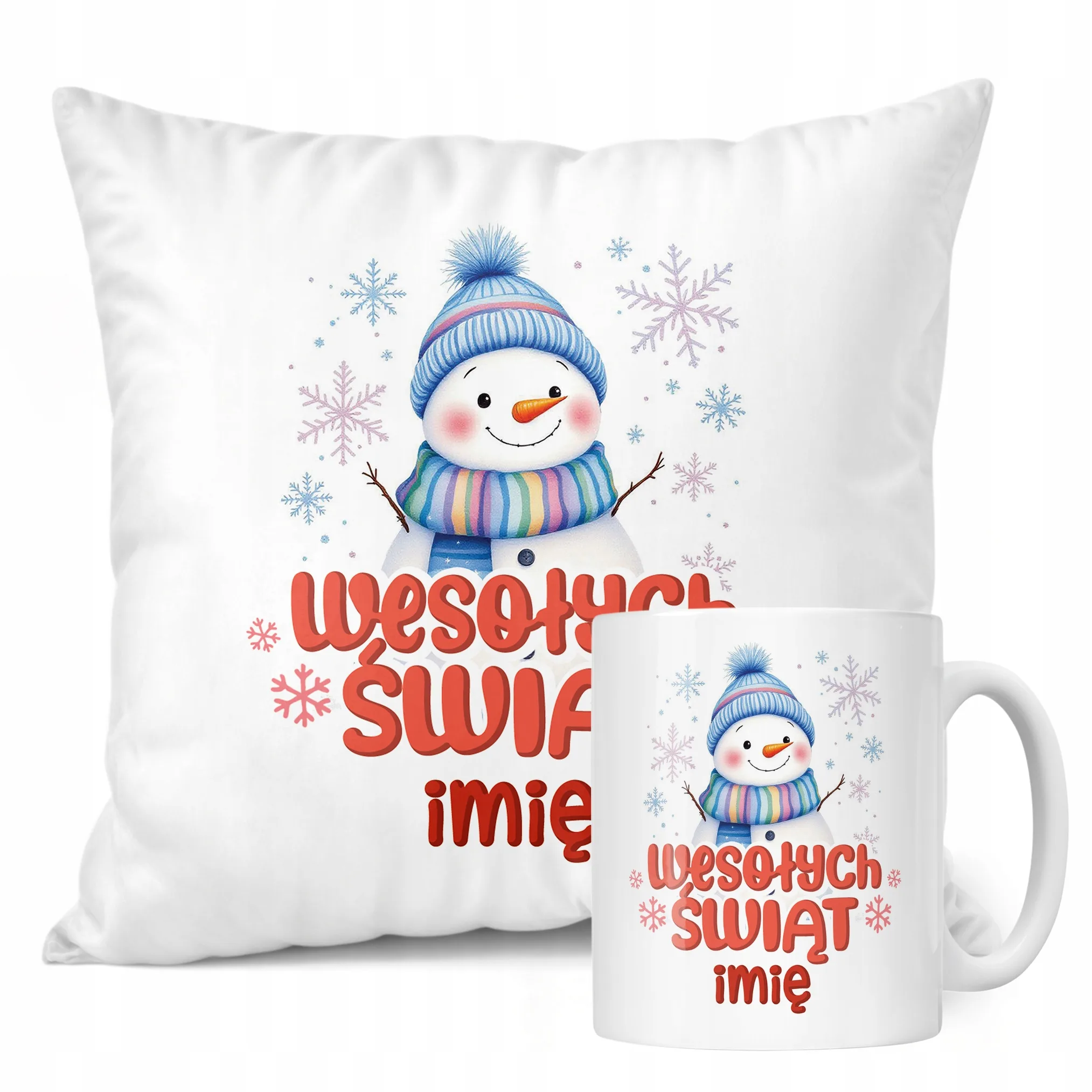 Zestaw Świąteczny Personalizowany Kubek + Poduszka Boże Narodzenie