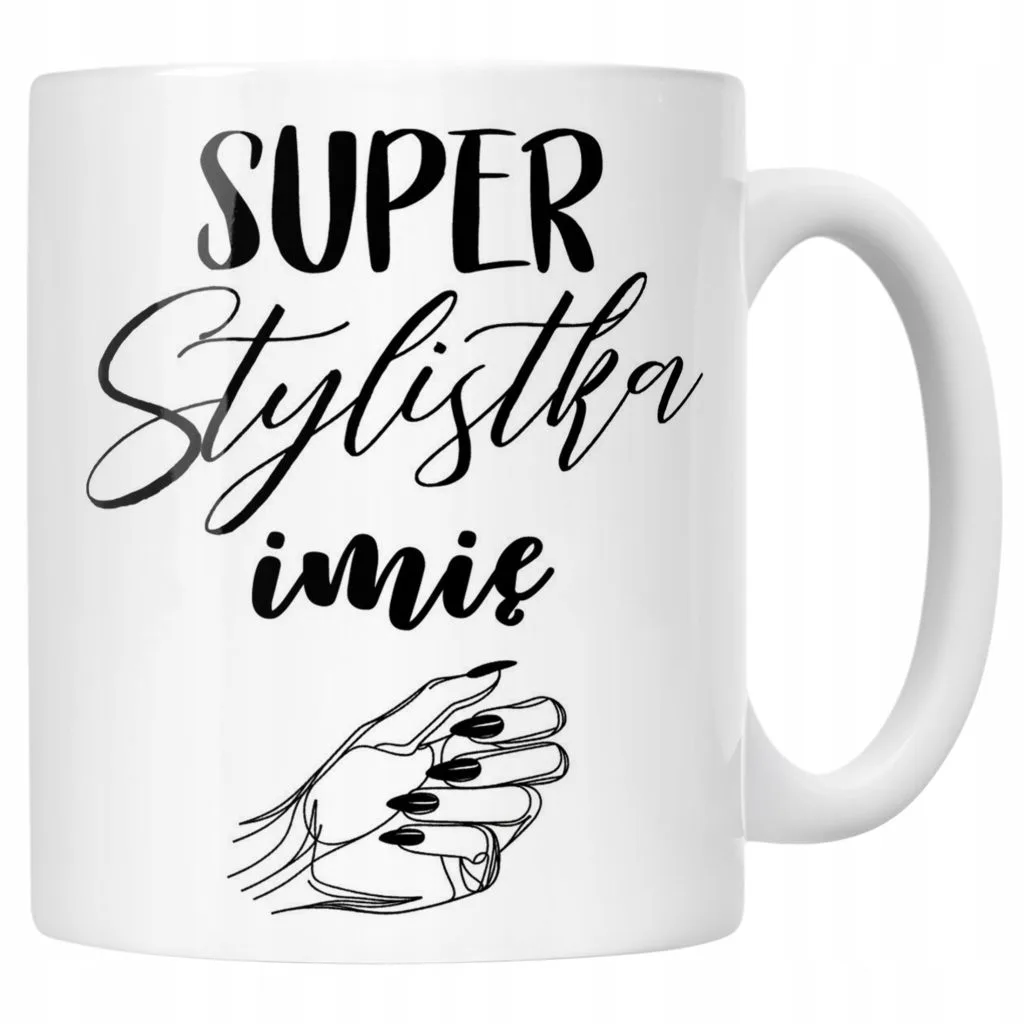 Kubek Ceramiczny Personalizowany Super Stylistka Paznokci Prezent