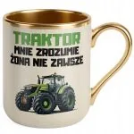 Kubek Premium Złoty Ecru Rolnik Dla Rolnika Traktor Zabawny Prezent