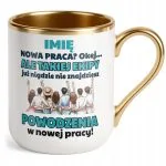 Kubek Premium Złoty Personalizowany Pożeganie Odejście z Pracy Prezent