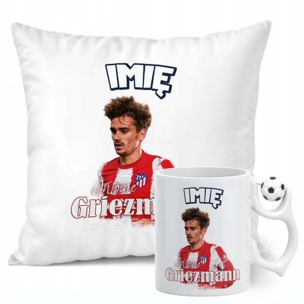 Zestaw personalizowany Kubek Piłkarski + Poduszka Griezmann