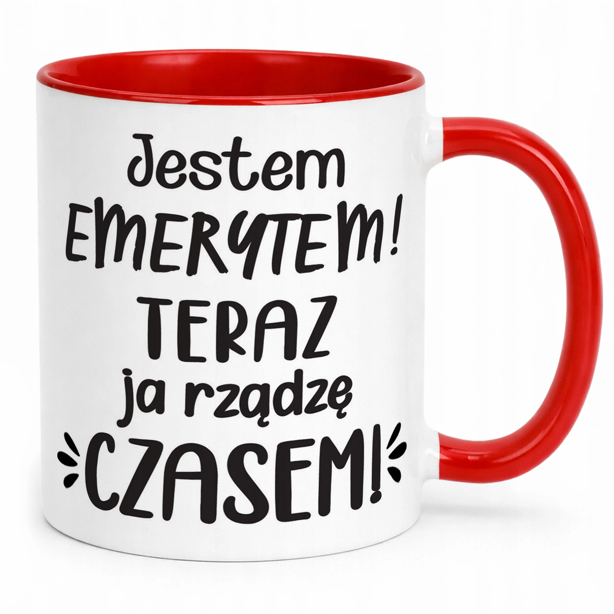 Kubek Czerwony z okazji Emerytury Dla Emeryta Prezent Upominek