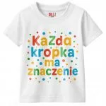 Koszulka biała dziecięca Dzień Kropki Do Przedszkola Szkoły