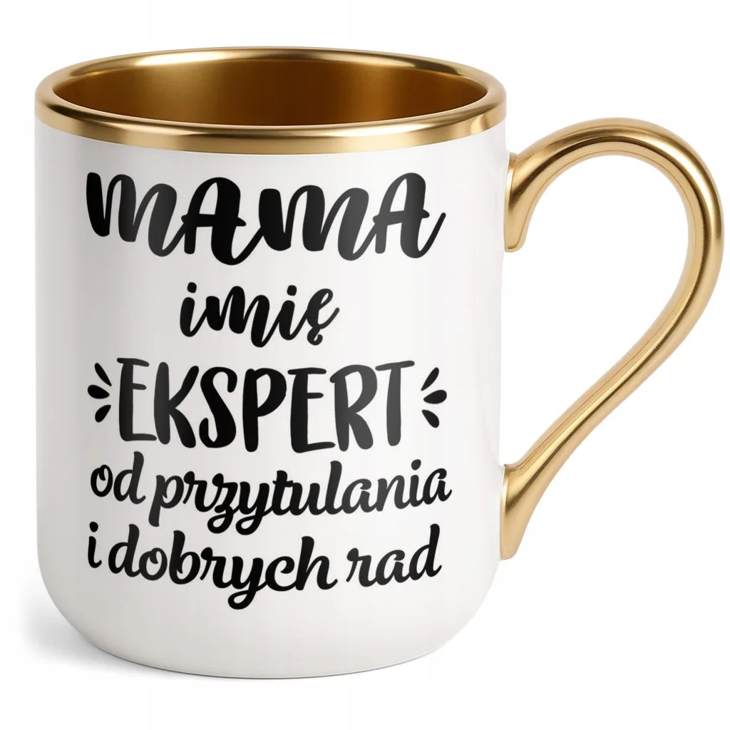 Kubek Premium Złoty Personalizowany Dzień Matki Dla Mamy Prezent Upominek