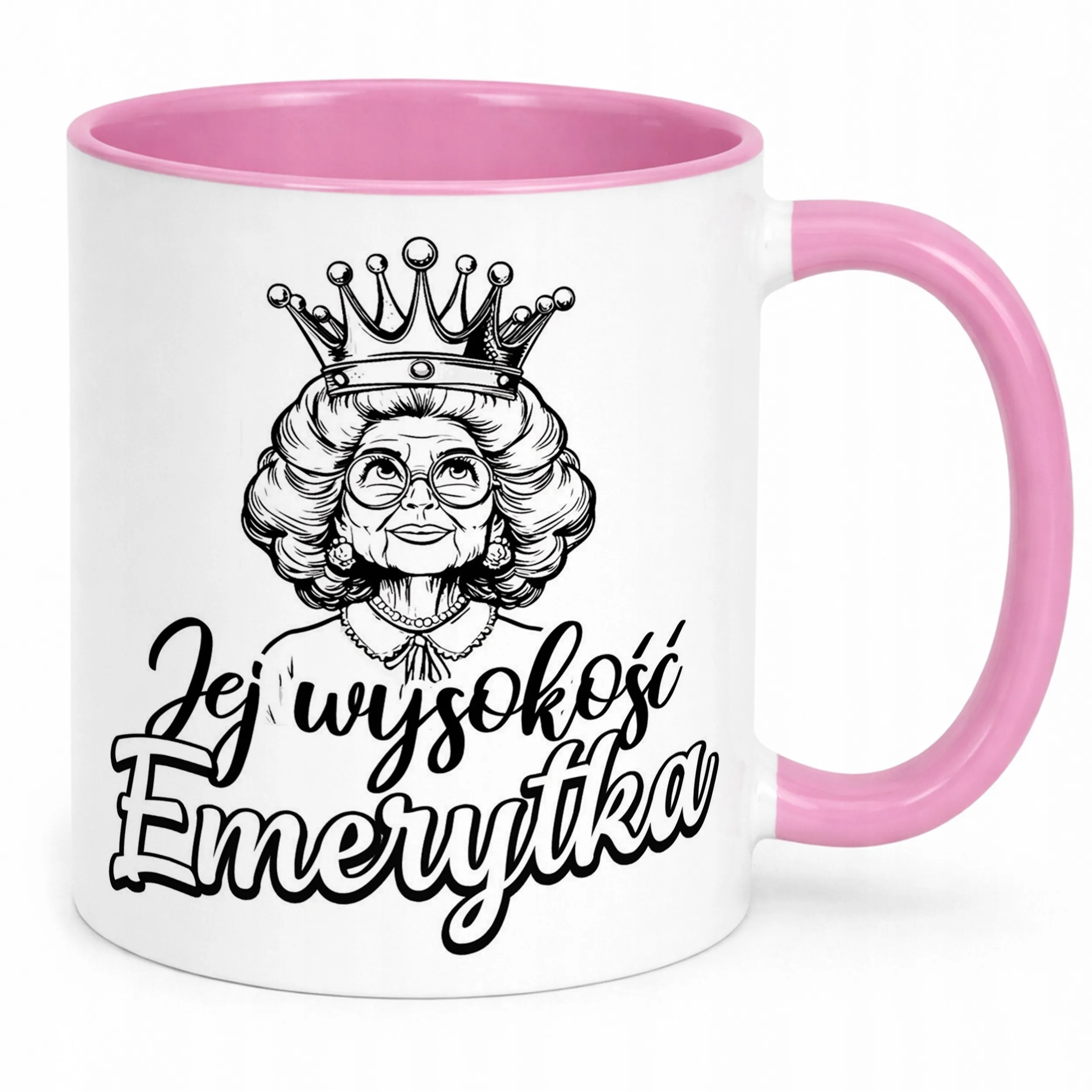 Kubek Różowy Jej Wysokość Emerytka Emerytura Prezent